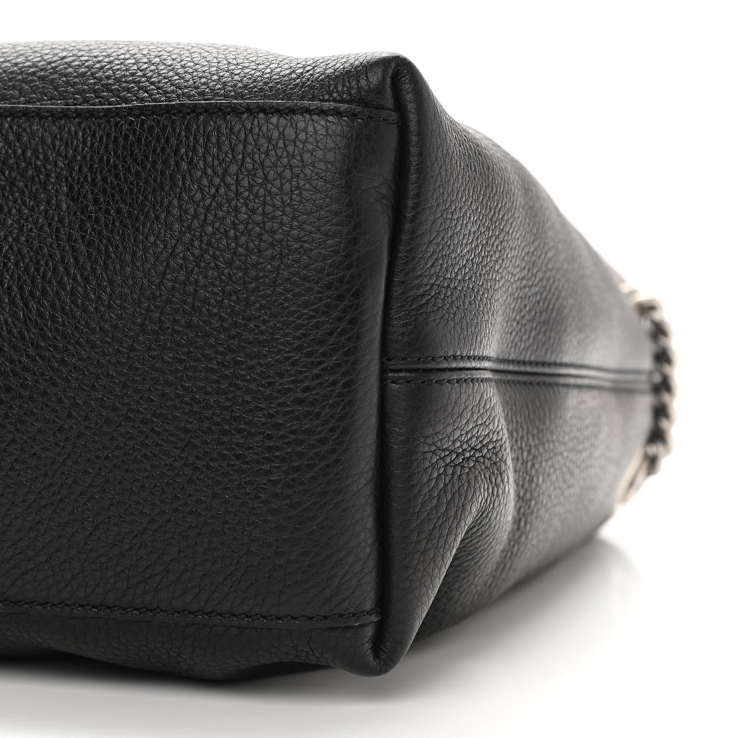 Gucci Pebbled Calfskin Studded Medium Soho Chain Shoulder Bag Black 10 of 11