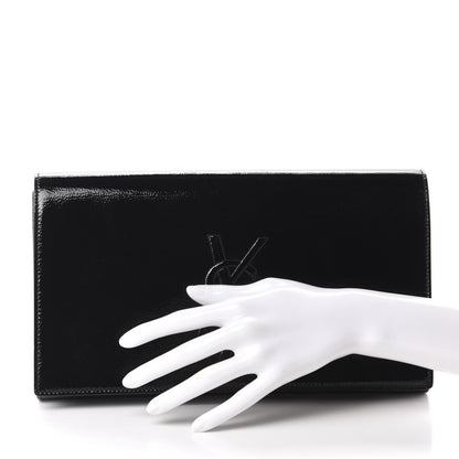 Saint Laurent Textured Patent Monogram Large Belle De Jour Clutch Black 2 of 11