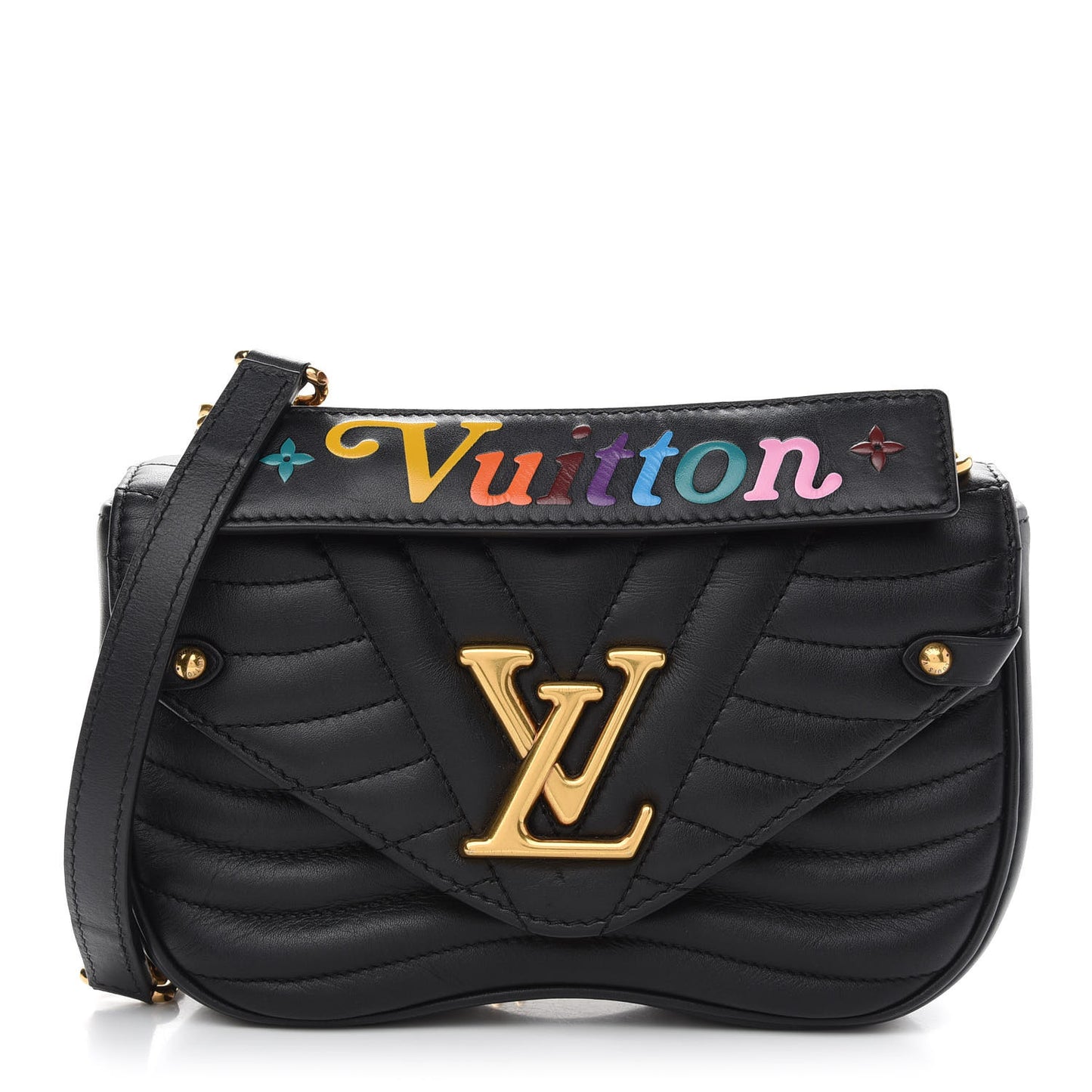 Calfskin New Wave Chain PM Black