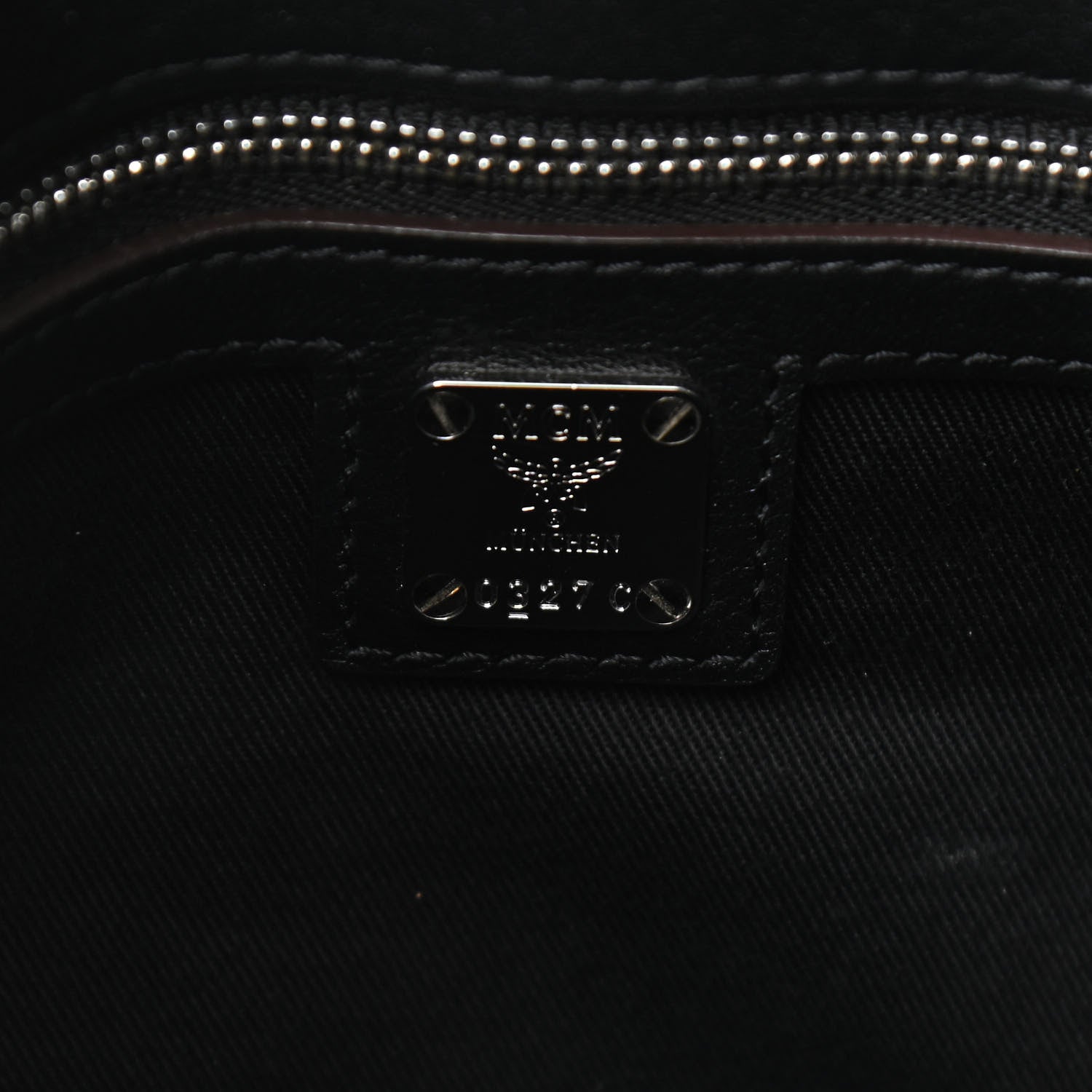 MCM Calfskin Ottomar Monogram Medium Essential Tote Black 6 of 9