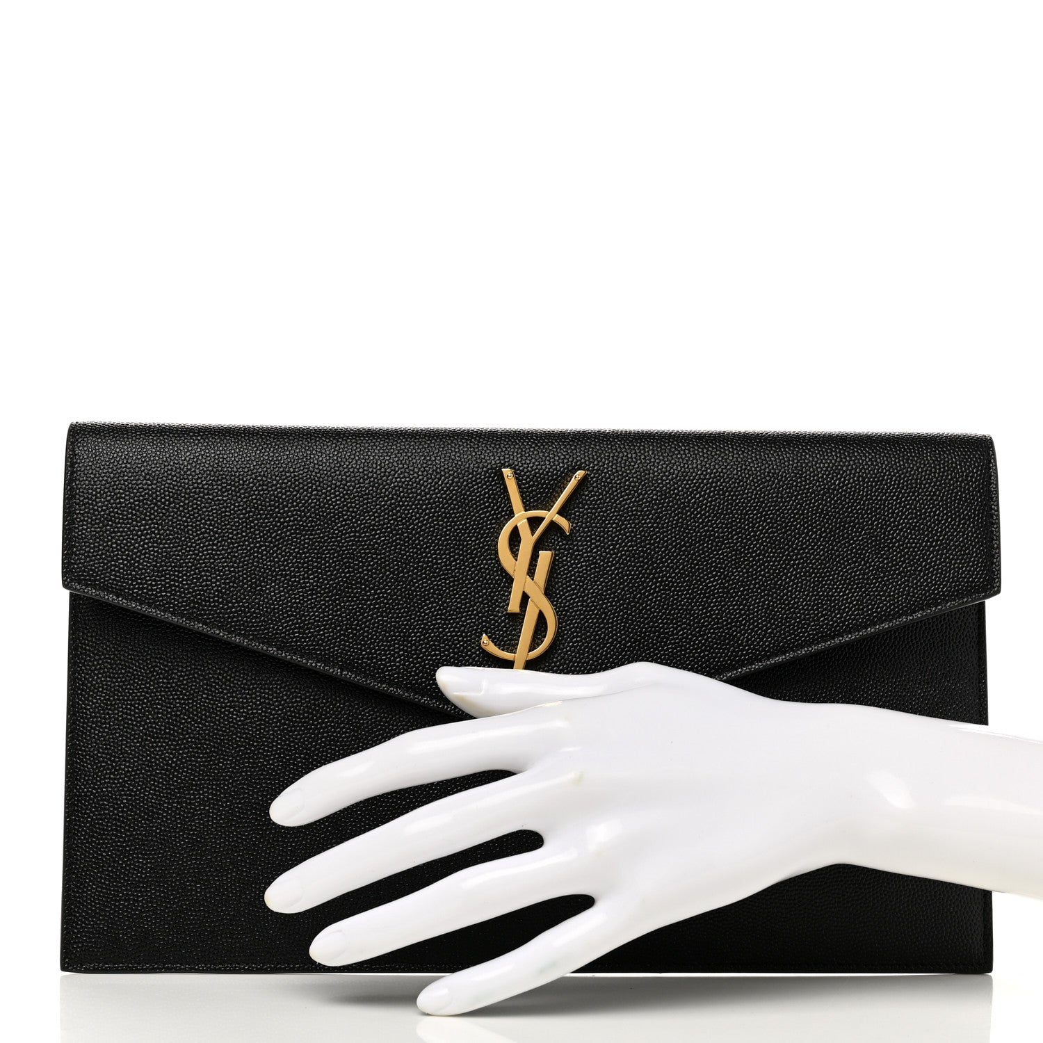 Saint Laurent Grain De Poudre Uptown Pouch Black 2 of 7