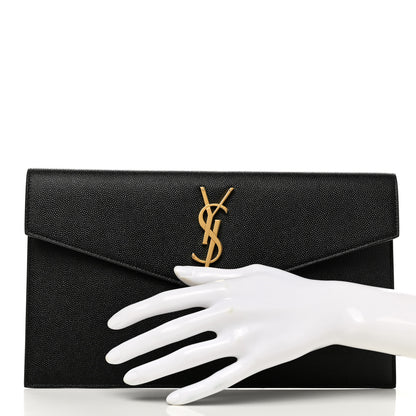 Saint Laurent Grain De Poudre Uptown Pouch Black 2 of 7