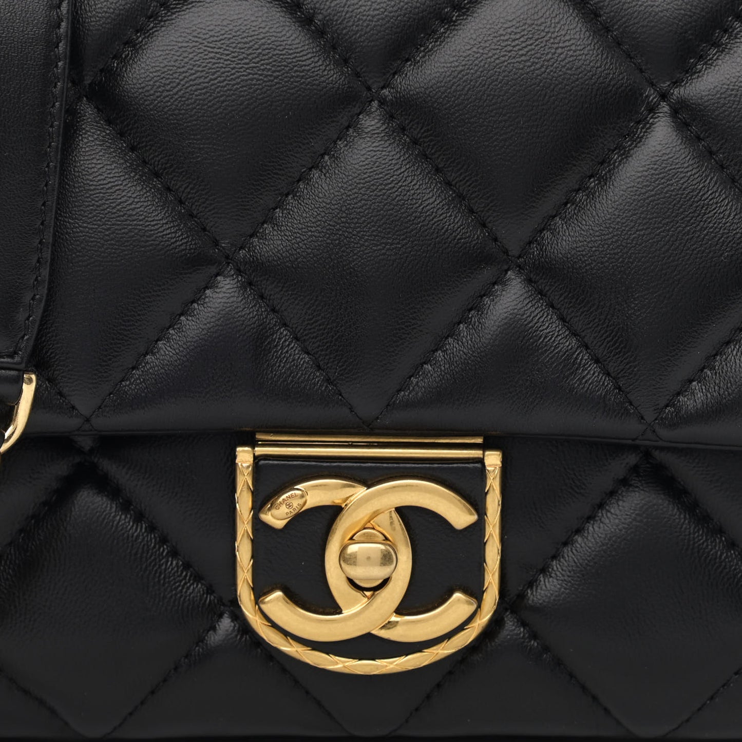Lambskin Quilted Mini Flap Black