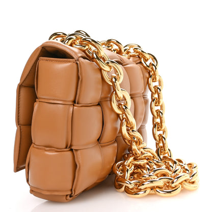 Bottega Veneta Lambskin Maxi Intreccio Padded Chain Cassette Crossbody Bag Caramel 3 of 10