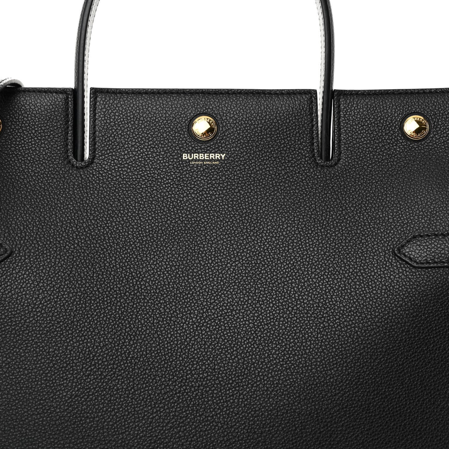 Grainy Calfskin Medium Title Bag Black