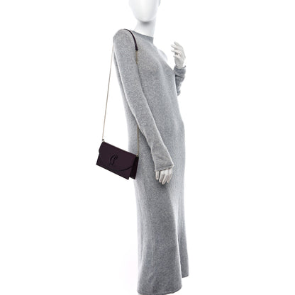 Christian Louboutin Patent Birdy Snakeskin Embossed Loubi54 Crossbody Clutch Merlot 2 of 10