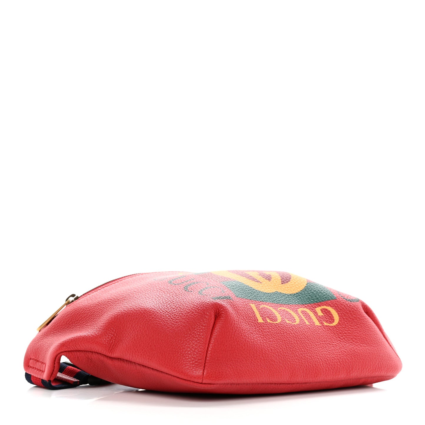 Grained Calfskin Small Logo Belt Bag Hibiscus Red
