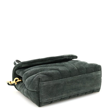 Saint Laurent Suede Y Quilted Monogram Toy Loulou Crossbody Bag Dark Forest Dark Forest 4 of 11