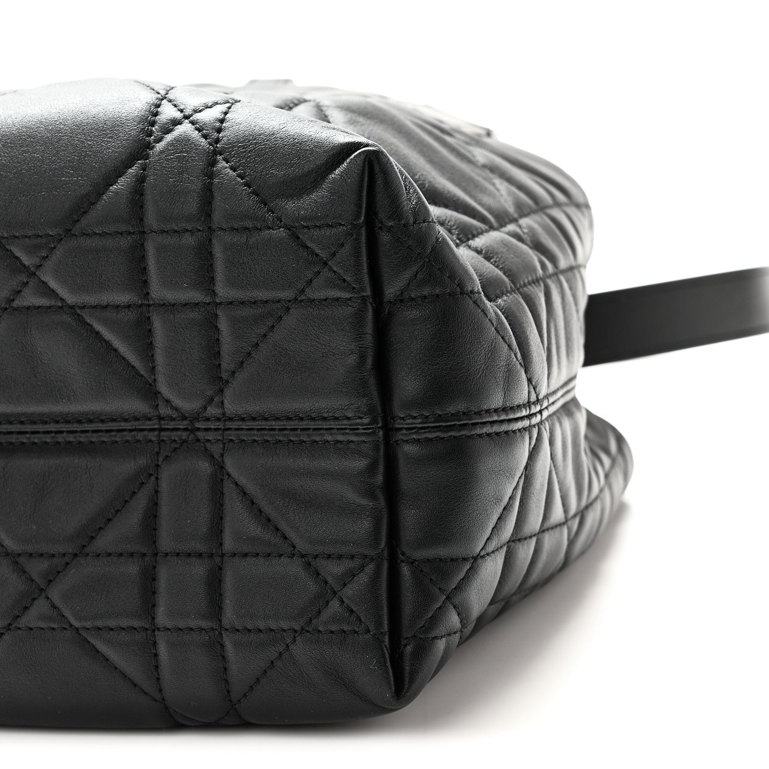 Christian Dior Calfskin Macrocannage Small Toujours Vertical Tote Black 9 of 9