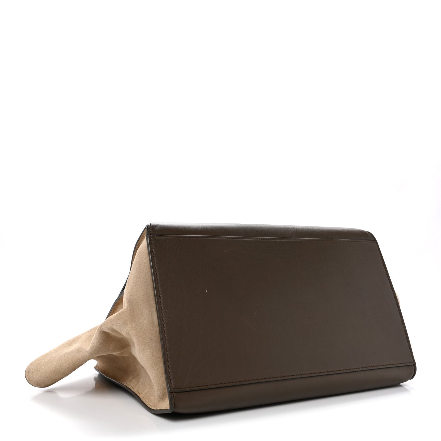 Calfskin Suede Tri-color Large Trapeze Olive
