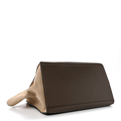 Celine Calfskin Suede Tri-color Large Trapeze Olive 4 of 16