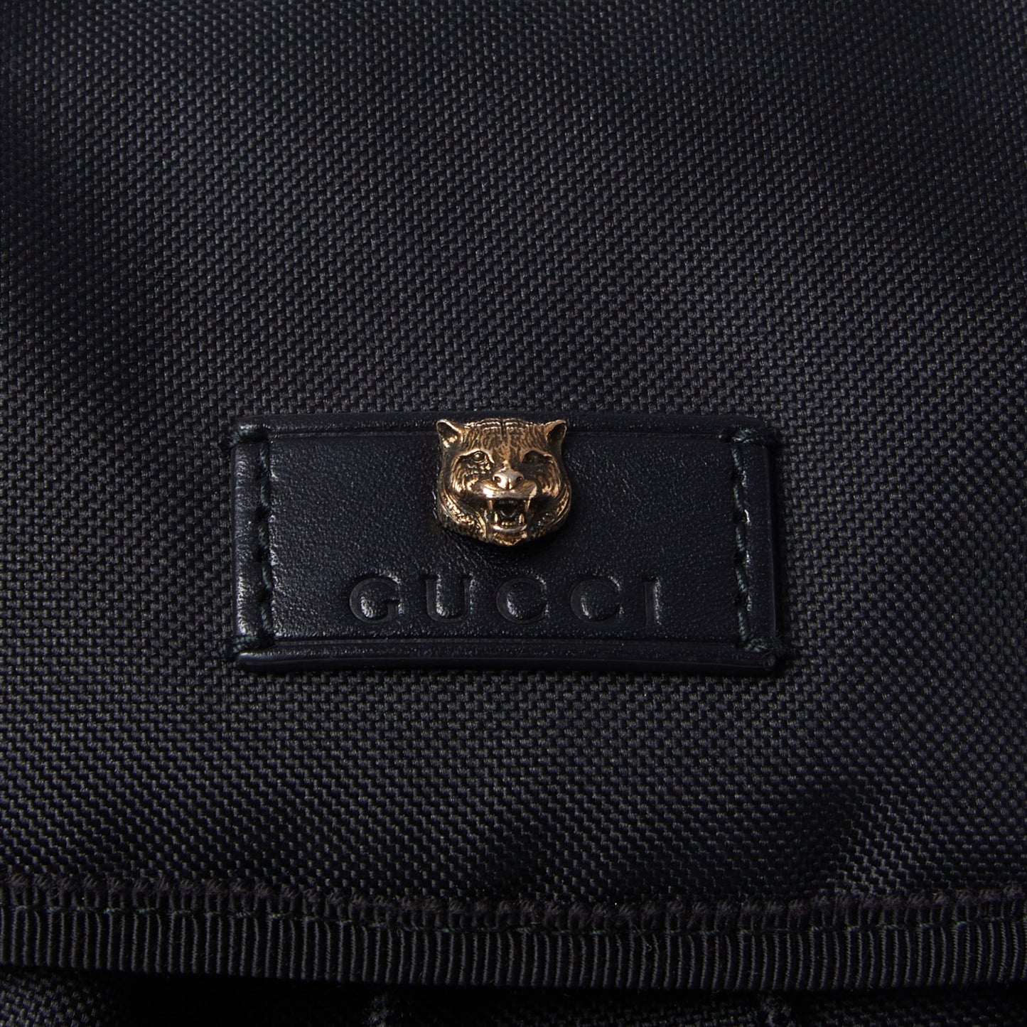 Techno Canvas Web Double Buckle Backpack Black