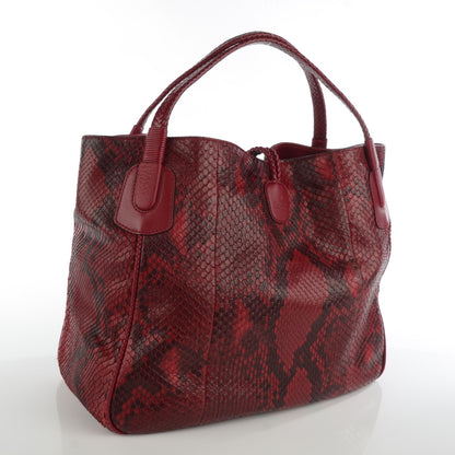 Gucci Python Large Hip Bamboo Shoulder Bag Raspberry 3 of 7