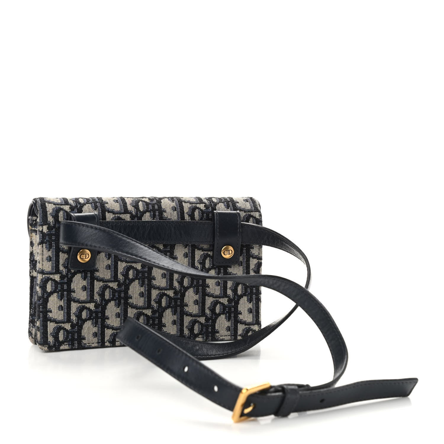 Christian Dior Oblique Saddle Belt Bag Blue 3 of 9