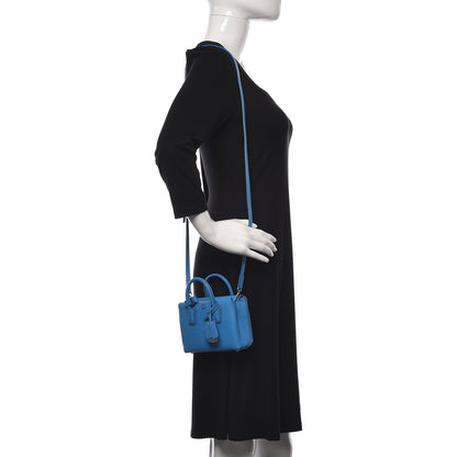 MCM Grained Calfskin X-Mini Milla Tote Tile Blue 2 of 12