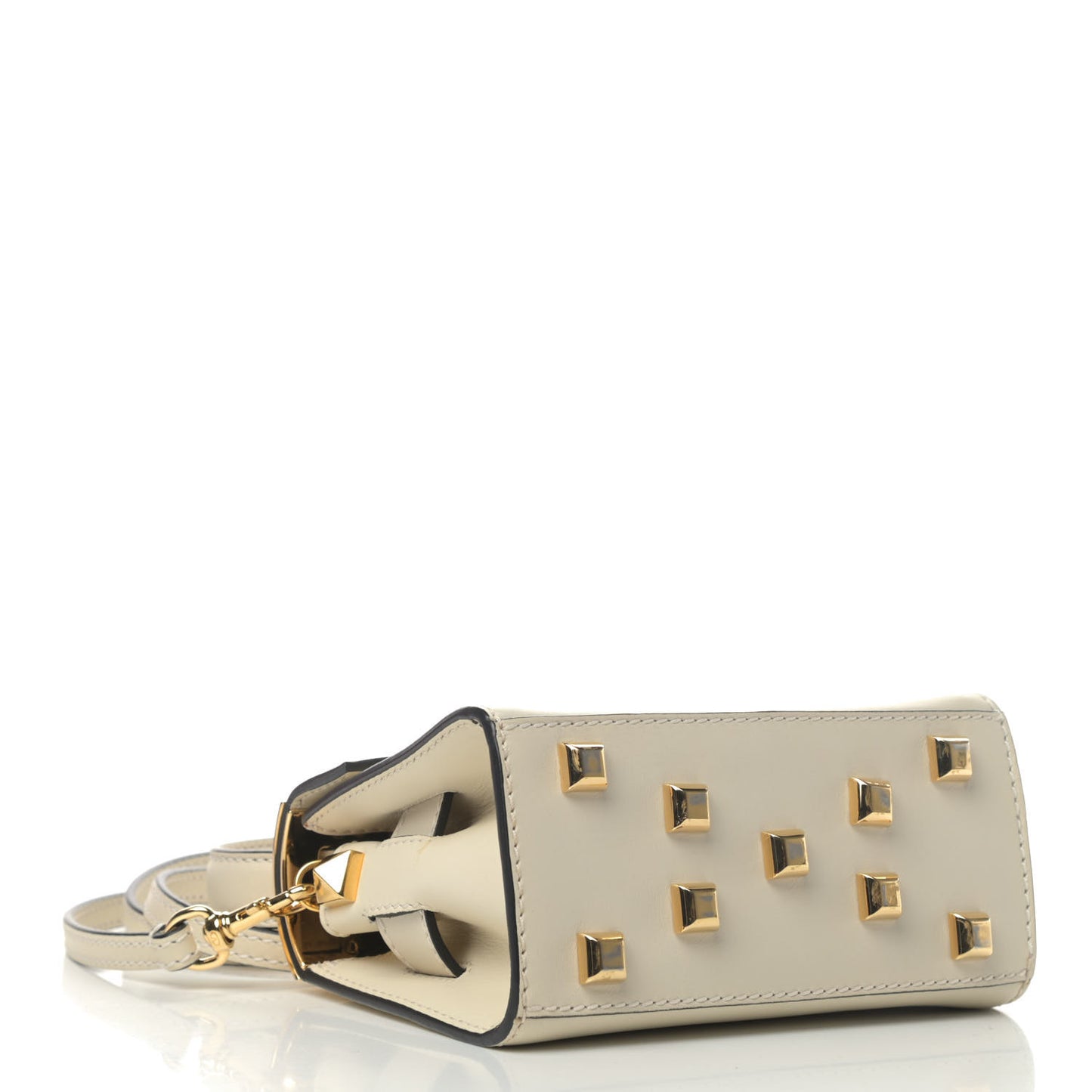 Vitello Mini My Rockstud Frame Bag Light Ivory