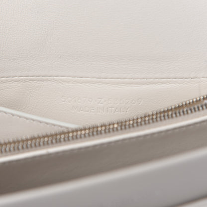 Balenciaga Calfskin Logo Matelasse Large BB Flap Chain Shoulder Bag White 9 of 12