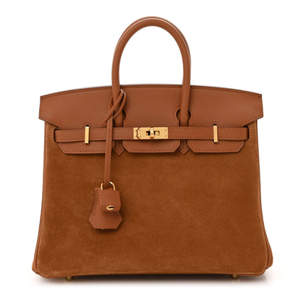Hermes Veau Doblis Swift Grizzly Birkin 25 Gold 1 of 11