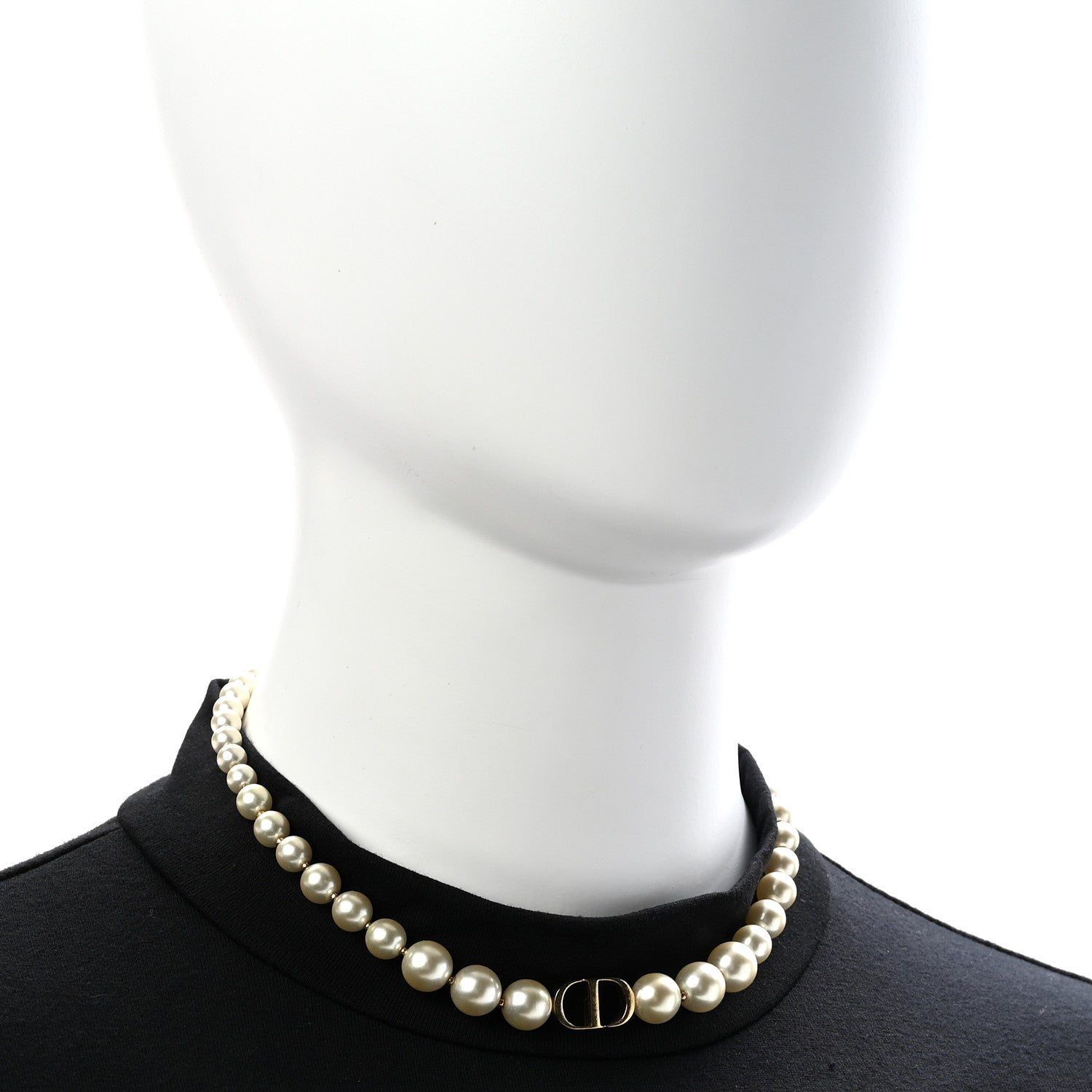 Christian Dior Pearl 30 Montaigne Choker Necklace Gold 1937643