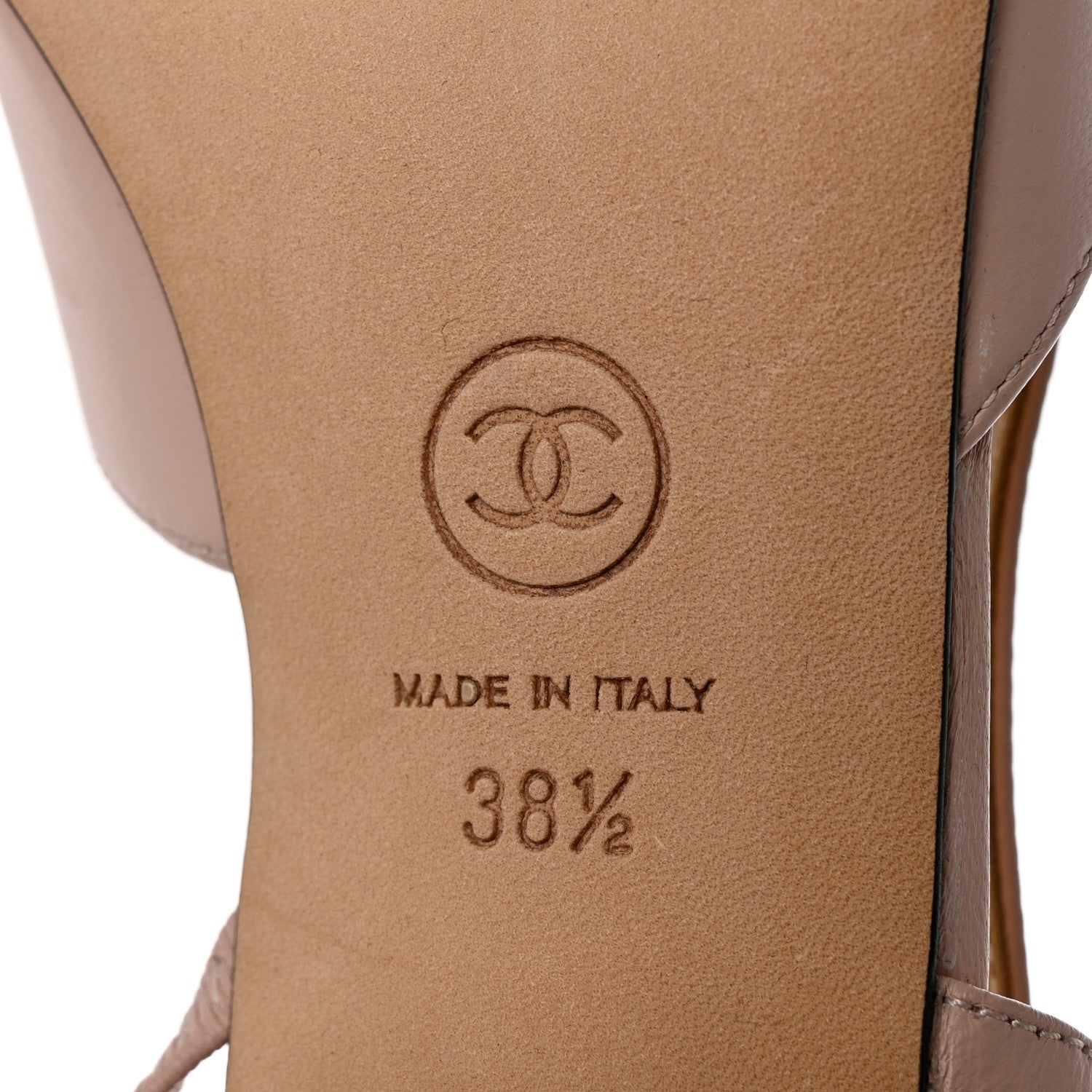 Chanel Goatskin Grosgrain Cap Toe CC Slingback Pumps 38.5 Beige Black 8 of 10