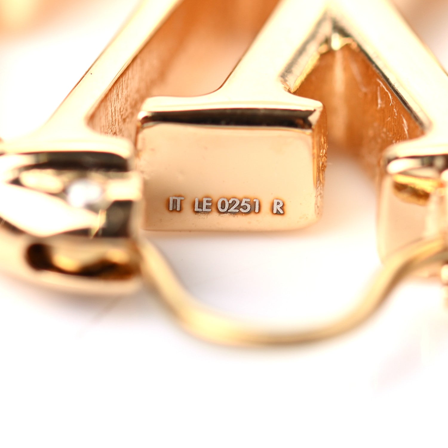 Louis Vuitton Metal Small Louise Hoop Earrings Gold 4 of 5