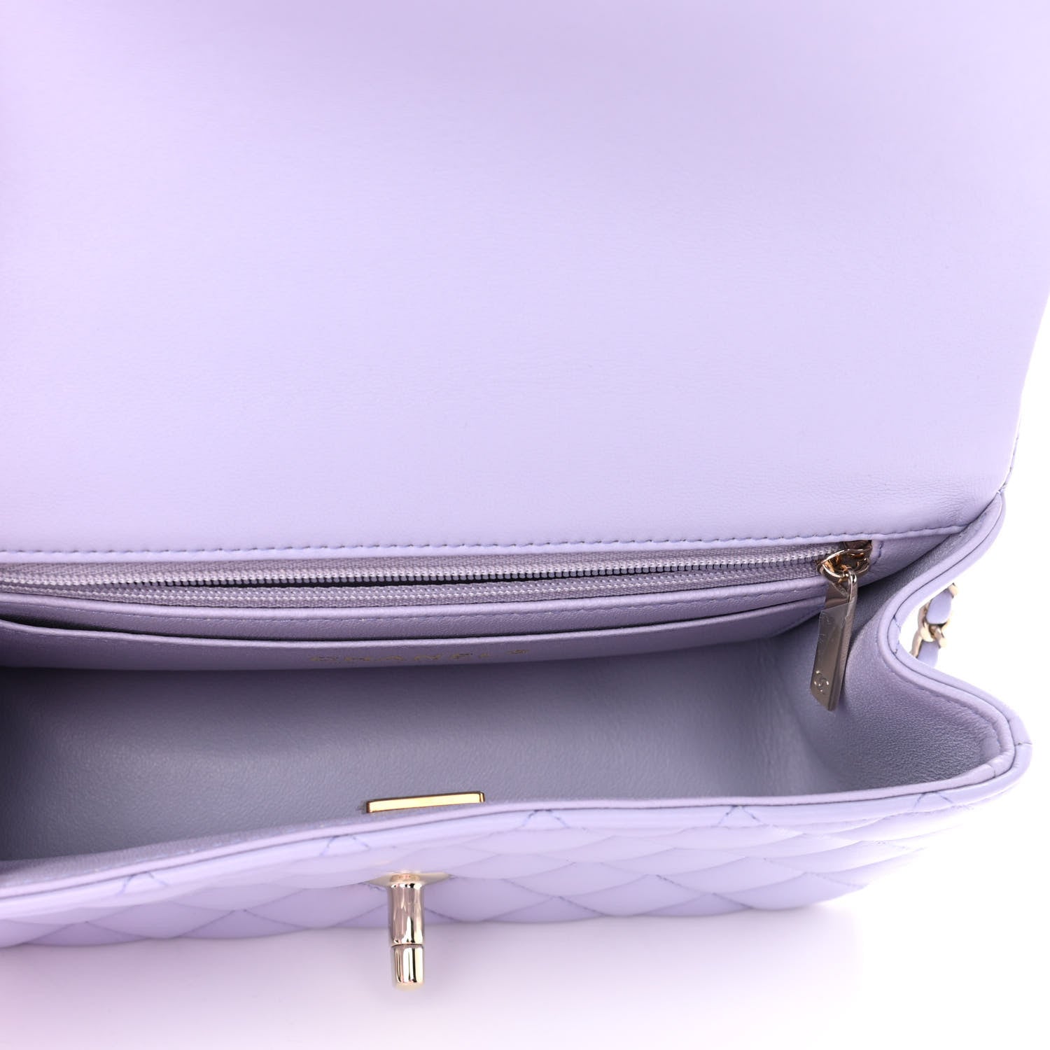 Chanel Lambskin Quilted Mini Top Handle Rectangular Flap Light Purple 5 of 11