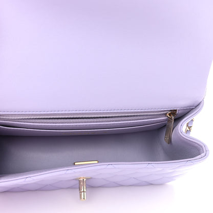 Chanel Lambskin Quilted Mini Top Handle Rectangular Flap Light Purple 5 of 11