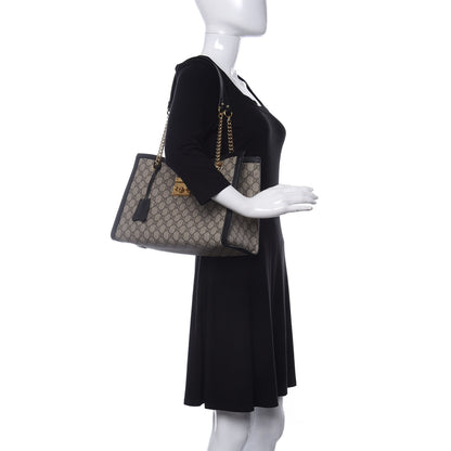 Gucci GG Supreme Monogram Medium Padlock Tote Black 2 of 10