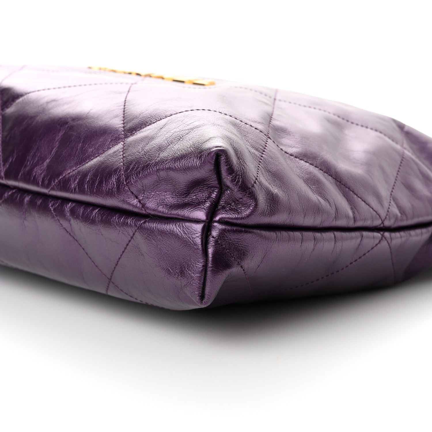 Chanel Metallic Calfskin Quilted Small Chanel 22 Purple 10 of 10