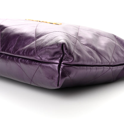 Chanel Metallic Calfskin Quilted Small Chanel 22 Purple 10 of 10