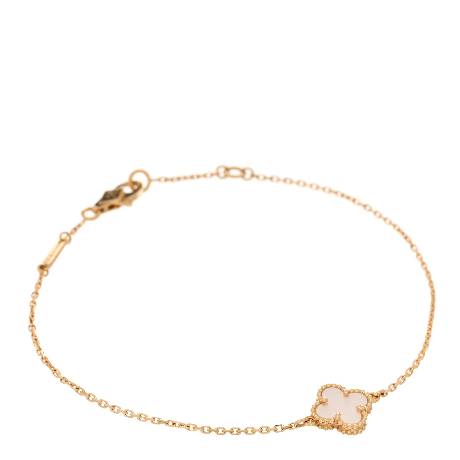 Van Cleef & Arpels 18K Yellow Gold Mother of Pearl Sweet Alhambra Bracelet 1 of 5