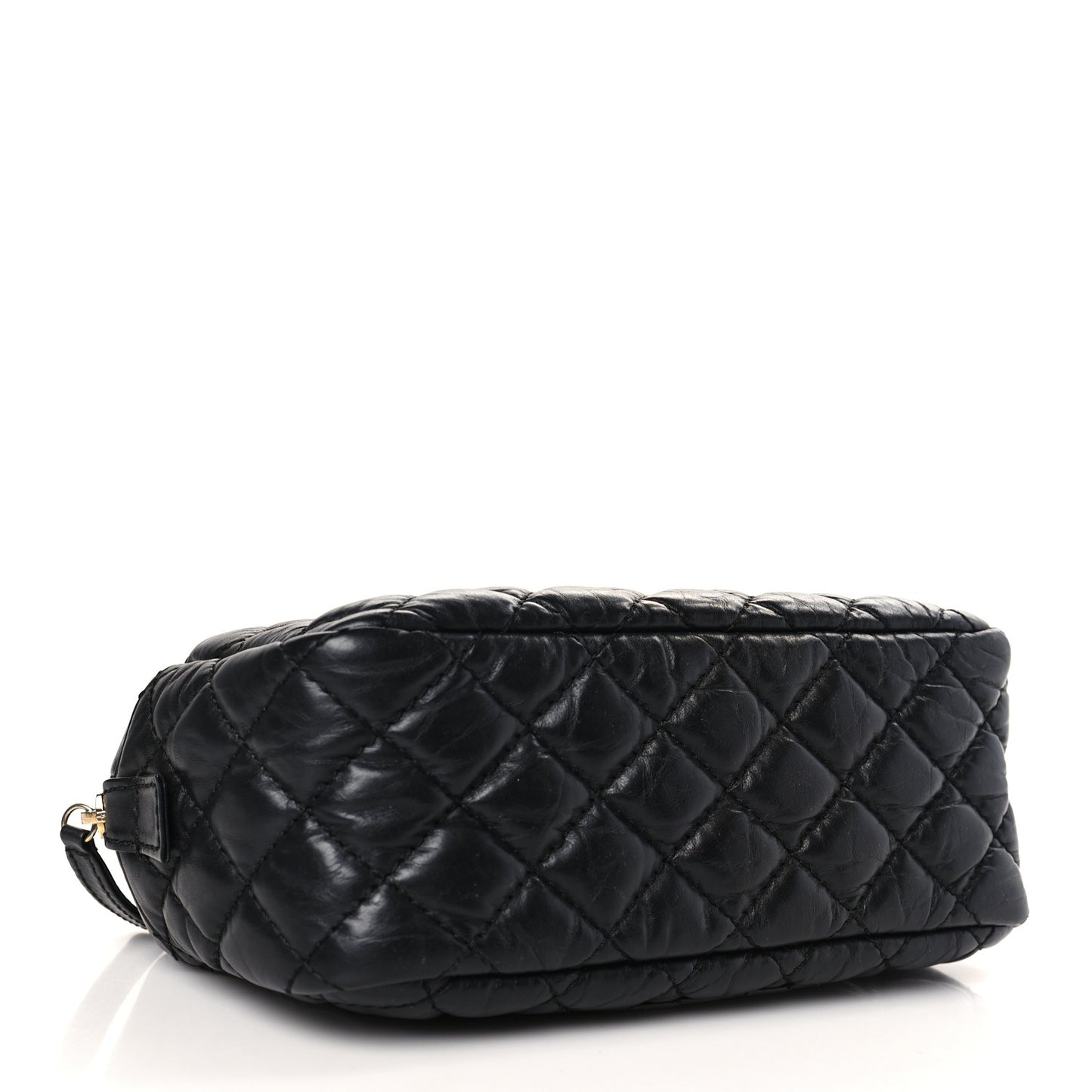 Aged Calfskin Quilted Small Reissue Camera Case Black