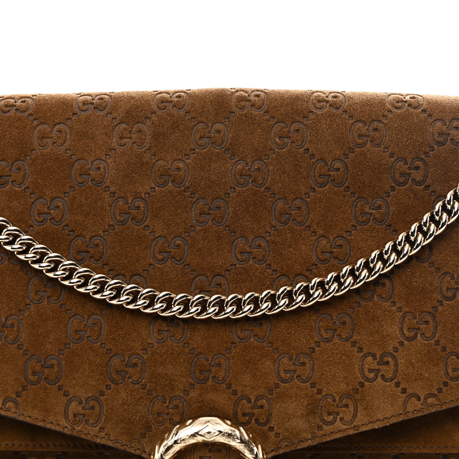 Gucci Suede GG Debossed Large Dionysus Shoulder Bag Brown 7 of 9