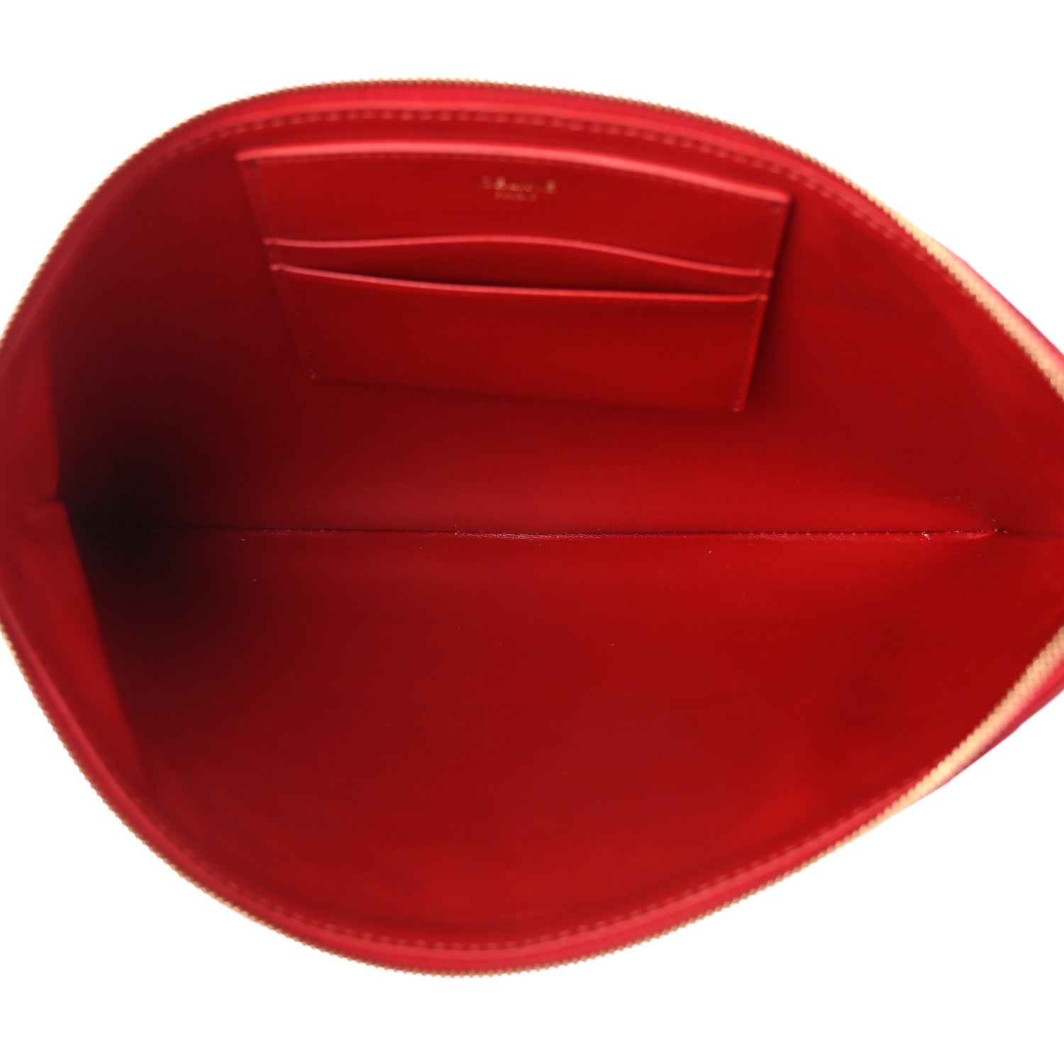 Celine Calfskin Quilted C Charm Pouch Red 5 of 6