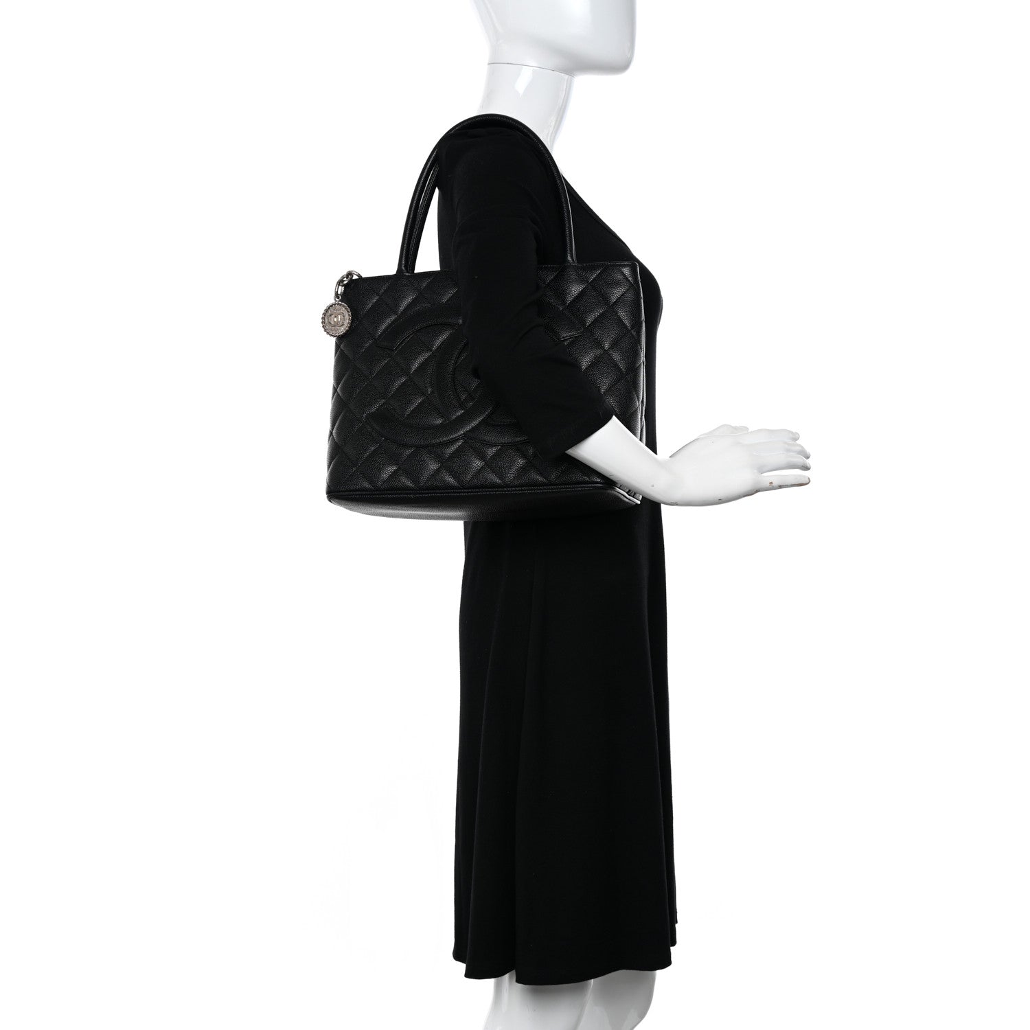 Chanel Caviar Quilted Medallion Tote Black 2 of 13