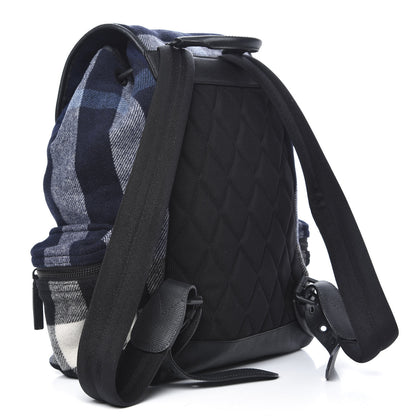 Burberry Wool Check Duffle Rucksack Backpack Indigo Blue 2 of 7
