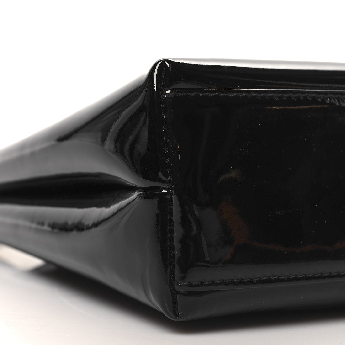 Patent Small Kelly Flap Bag Black