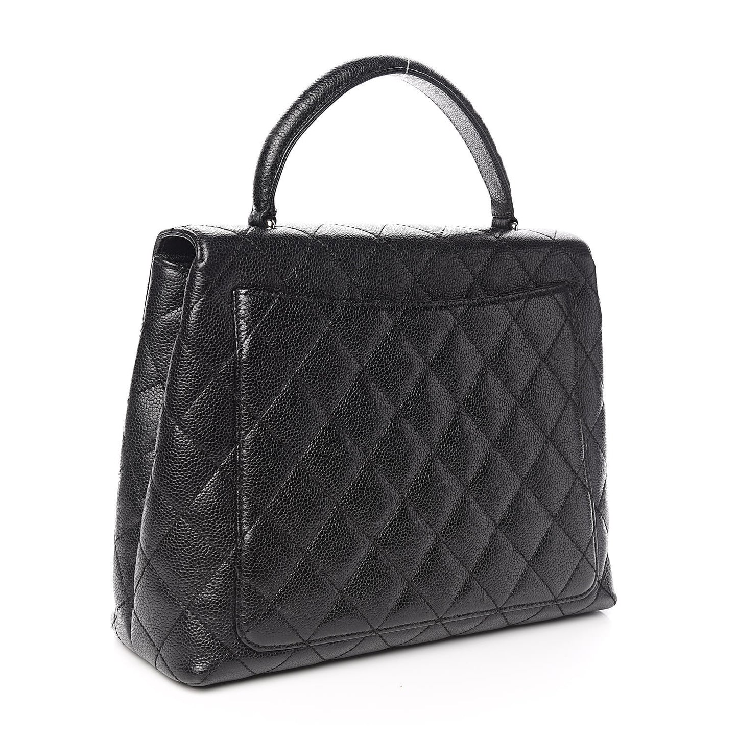 Caviar Quilted Jumbo Kelly Flap Black