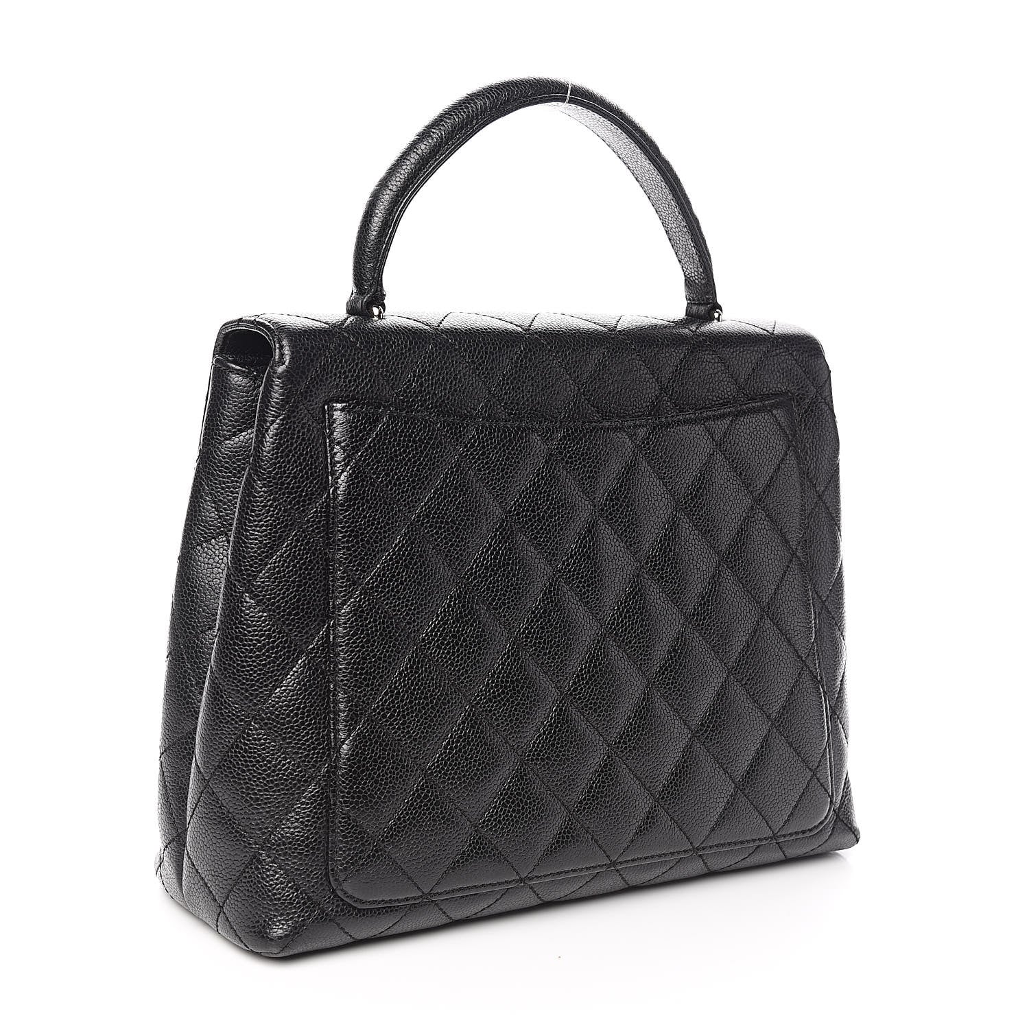 Chanel Caviar Quilted Jumbo Kelly Flap Black 3 of 12