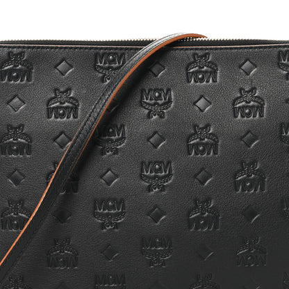 MCM Calfskin Ottomar Monogram Medium Crossbody Pouch Black 7 of 9