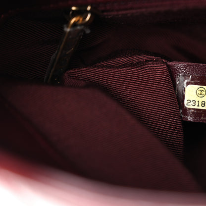 Chanel Glazed Calfskin Quilted Small Gold Bar Tote Red 8 of 11