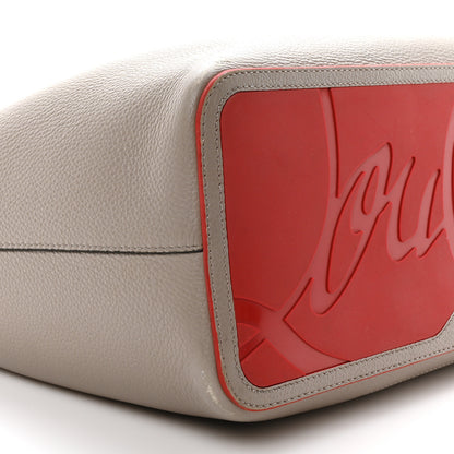 Christian Louboutin Calfskin Spiked Large Cabarock Shopper Tote Grey 8 of 9