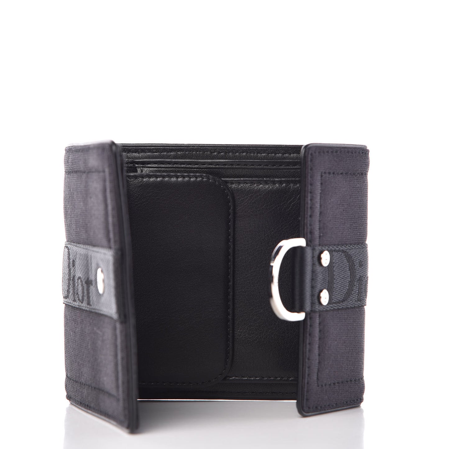 Nylon Logo Compact Wallet Black