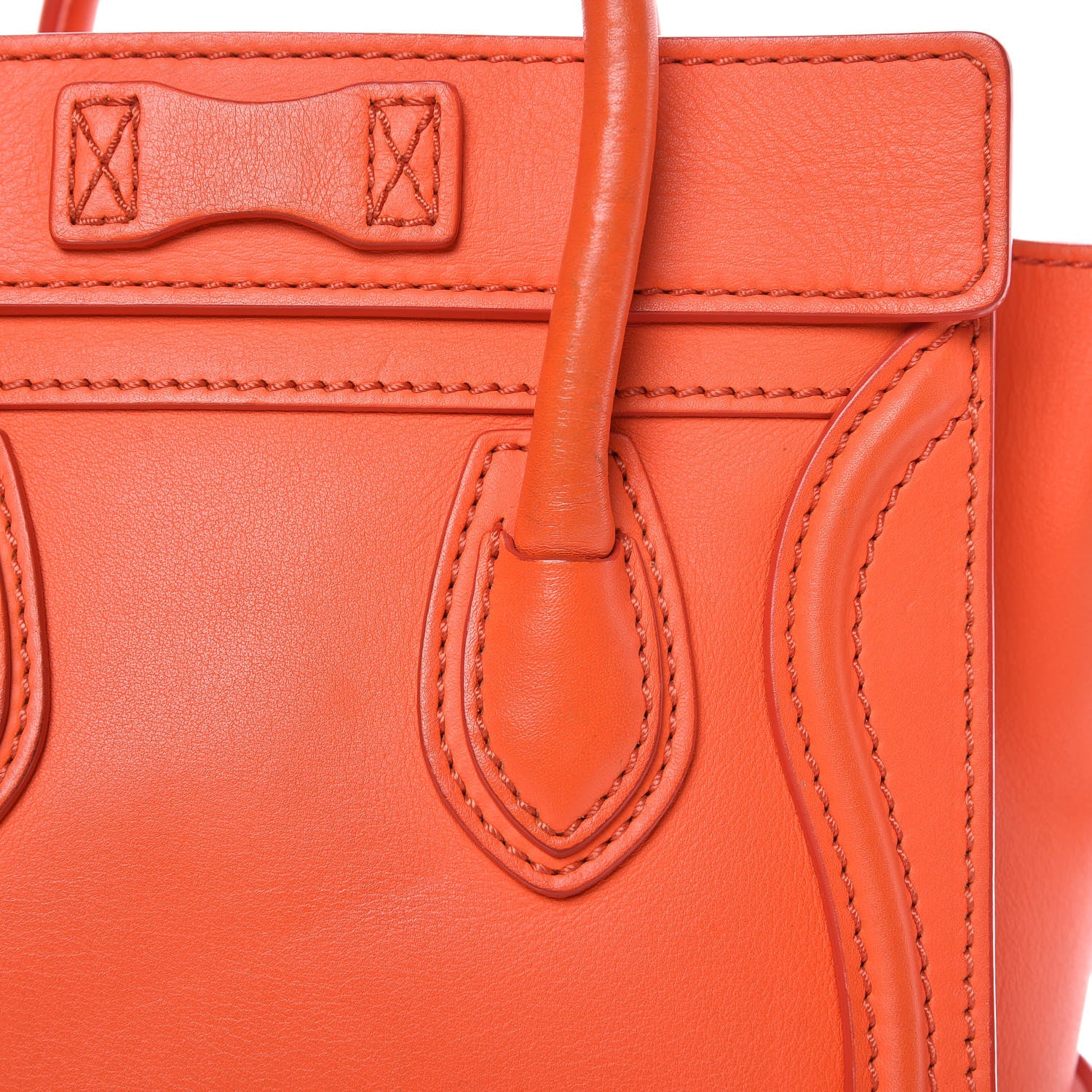 Celine Smooth Calfskin Nano Luggage Fluo Orange 12 of 15