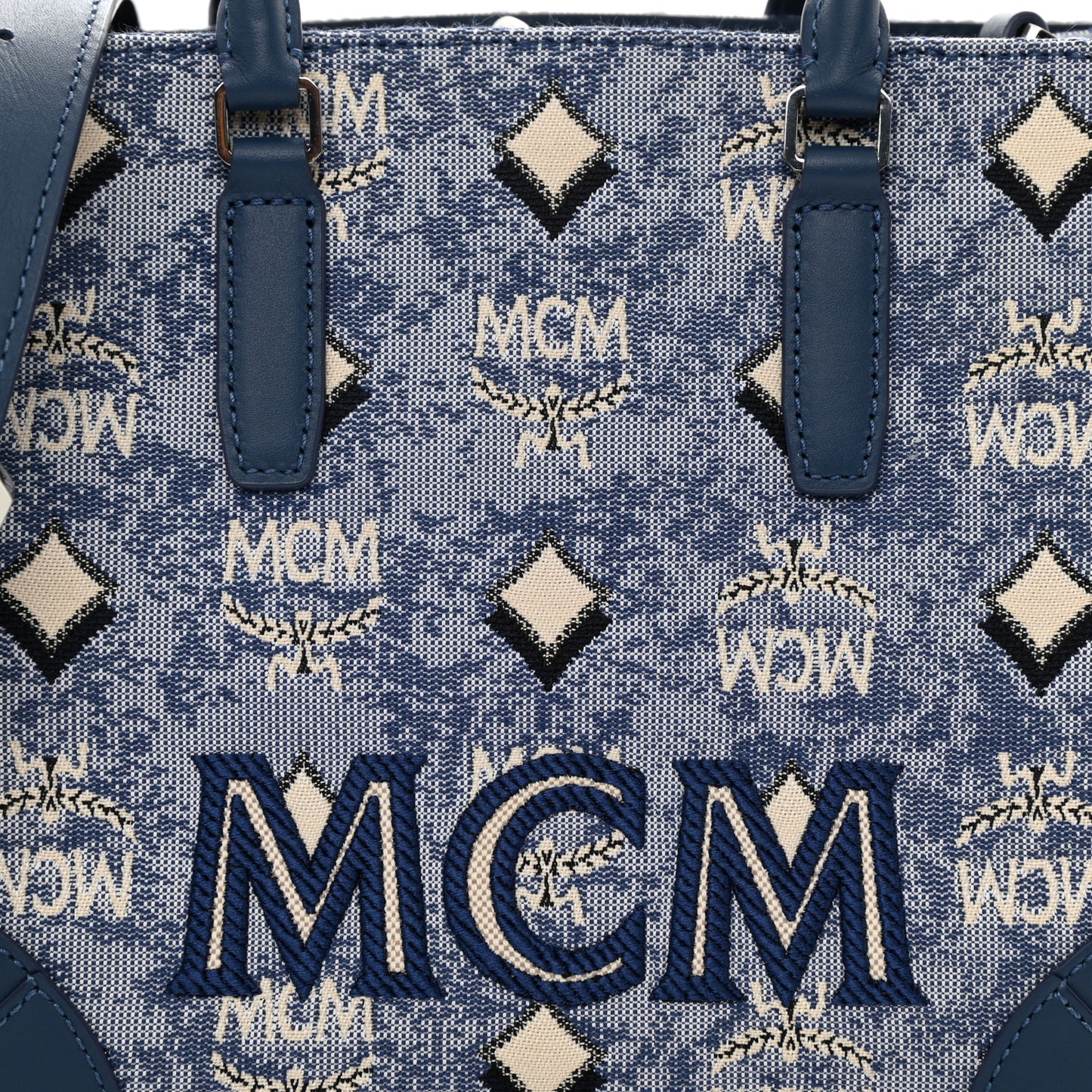 Jacquard Monogram Small Tote Blue