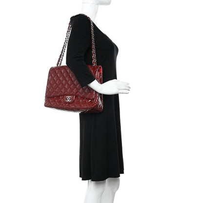 Chanel Patent Quilted Maxi Double Flap Red 2 of 19