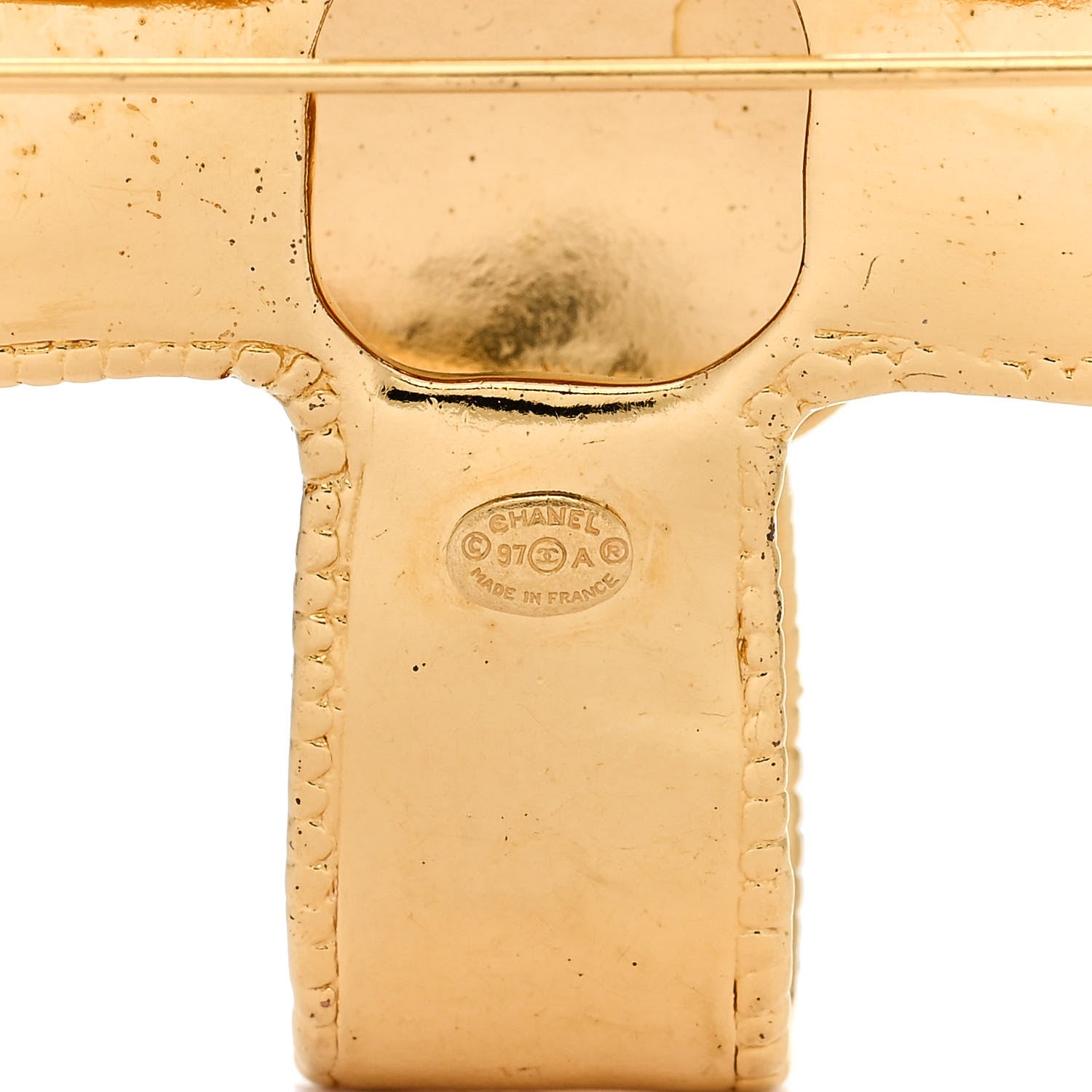 Chanel CC Cross Brooch Gold 3 of 3