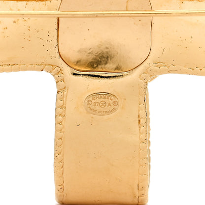Chanel CC Cross Brooch Gold 3 of 3