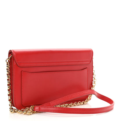 Chloe Calfskin Suede C Clutch With Chain Plaid Red 3 of 10
