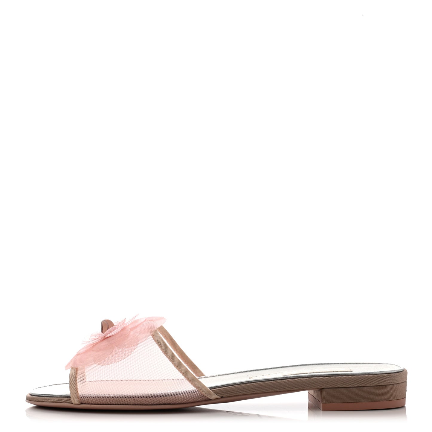 Mesh Grosgrain Camellia Sandal Mule 37 Pink